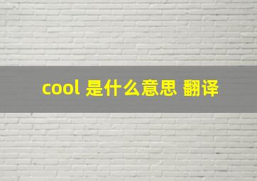 cool 是什么意思 翻译